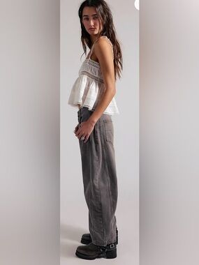 Free people lucky you barrel jeans archive gray